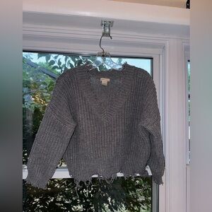 Cropped Grey Sweater